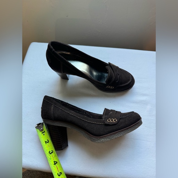 Vintage Y2K Style & Co Brown suede leather loafer heels 🤎 size 6.5 - Picture 5 of 8